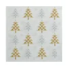 SET 20 SERVIETTES 3 PLIS 33X33CM SAPINS OR ET ARGENT