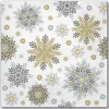 SET 20 SERVIETTES 3 PLIS 33X33CM SHINY SNOWFLAKES