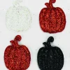 STICKER CITROUILLE ACRYL. GLITTER NOIR. BLANC. ORANGE 2.5 CM