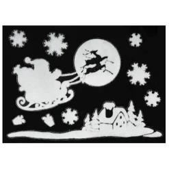 STICKER PERE NOEL BONHOMME DE NEIGE BLANC 29X40CM