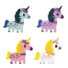 STICKERS FEUTRINE LICORNES 5 X 5.5 CM X 8 PCS