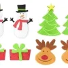 STICKERS FORMES DE NOEL FEUTRINE 3.5 A 7CM X8 PIECES