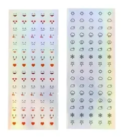 STICKERS HOLOGRAPHIQUES EMOJI ET METEO 0.8CM X160 PIECES