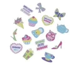 STICKERS MAMAN CAOUTCHOUC MOUSSE X24 PIECES
