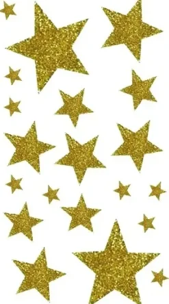 STICKERS PAILLETES ETOILES DOREES X20 PIECES