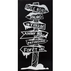 STICKERS PAILLETTE SAPIN FLOCON 23X49CM
