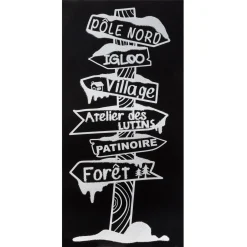 STICKERS PAILLETTE SAPIN FLOCON 23X49CM