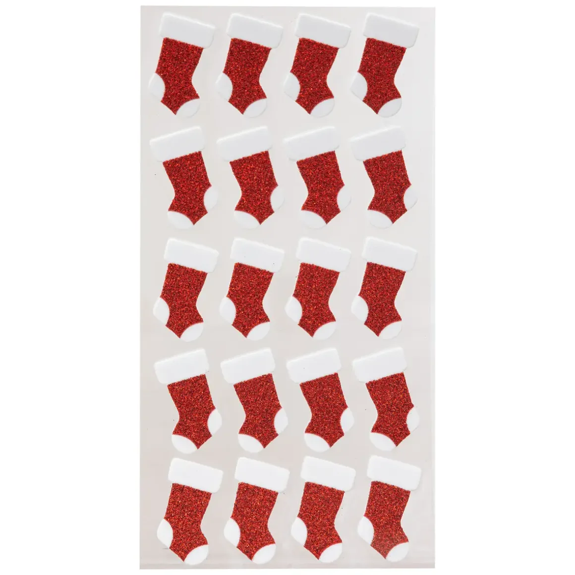 STICKERS PAILLETTES ROUGE ET BLANC 10X20CM