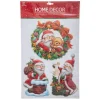 STICKERS PERE NOEL BONHOMME NEIGE RELIEF 29X41CM