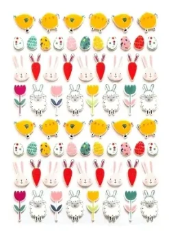 STICKERS PUFFY PAQUES 1.4CM A 3.1CM X68 PIECES