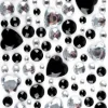 STICKERS STRASS COEUR NOIR CRISTAL 0.5 A 2 CM X 106 PCS