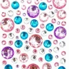 STICKERS STRASS CRISTAL RONDS COULEURS PASTEL X109 PIECES