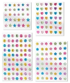 STICKERS STRASS PASTEL 0.8 A 1CM X198 PIECES