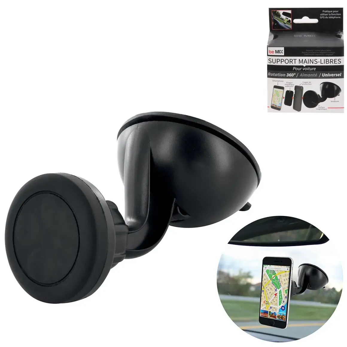 SUPPORT SMARTPHONE AIMANTE A VENTOUSE