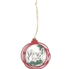SUSPENSION AJOUREE NOEL BOIS ROUGE ET VERT