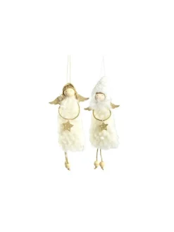 SUSPENSION ANGE LAINEUX ETOILE 24X3CM