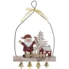 SUSPENSION BOIS PERE NOEL BUCHE GRELOTS