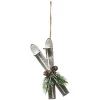 SUSPENSION BOIS SKI GRIS BRANCHE 15CM