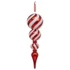 SUSPENSION DECO BOULE ROUGE BLANC 35CM