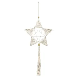 SUSPENSION ETOILE CORDE BEIGE H.54CM