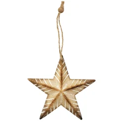 SUSPENSION ETOILE EN BOIS H21CM
