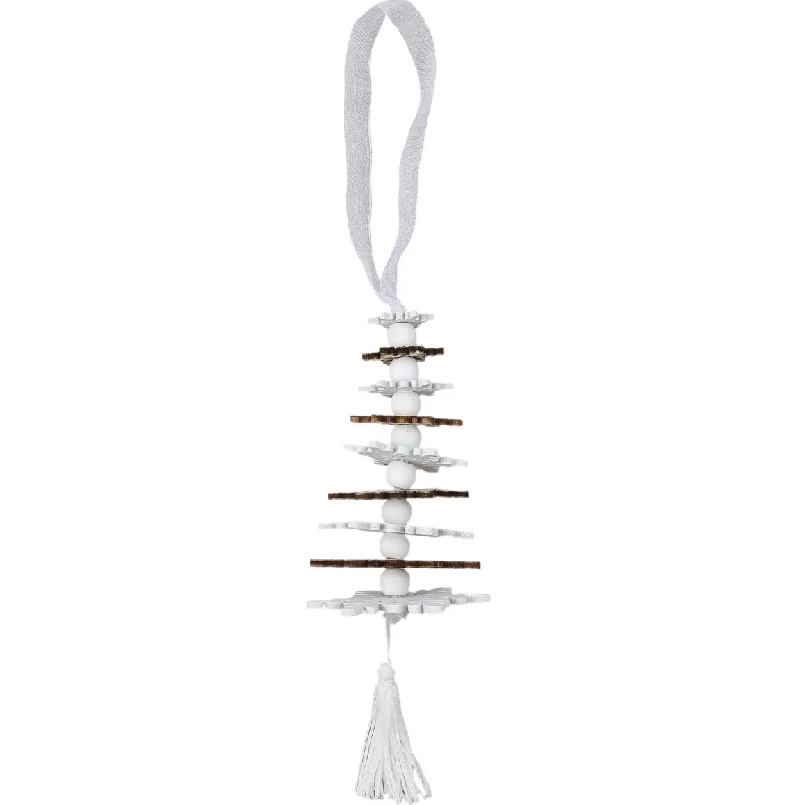 SUSPENSION FLOCONS DE NEIGE EN BOIS 6X31CM