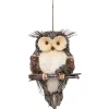 SUSPENSION HIBOU BRANCHE H.50CM