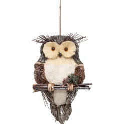 SUSPENSION HIBOU BRANCHE H.50CM