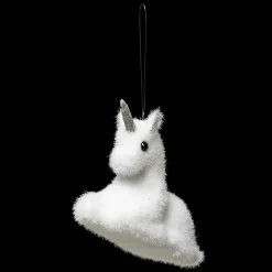 SUSPENSION LICORNE PAILLETTEE ARGENT