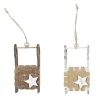SUSPENSION LUGE AVEC DECORS CORDE ET ETOILE 6X3CM