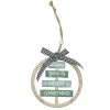 SUSPENSION MERRY CHRISTMAS VERT BOIS D.10CM