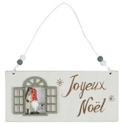 SUSPENSION PANCARTE NOEL AVEC FENETRE 20X9CM
