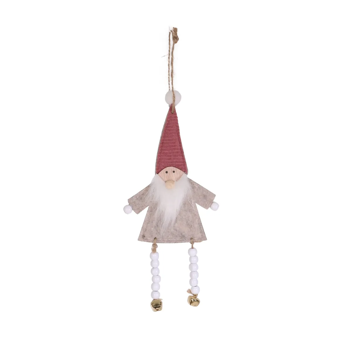 SUSPENSION PERE NOEL CHAPEAU ROSE H.24CM
