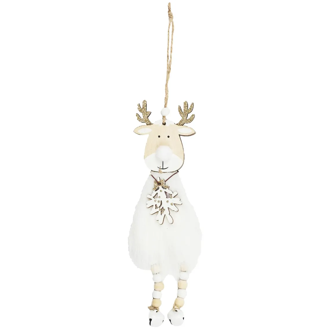 SUSPENSION RENNE EFFET FOURRURE H.23CM
