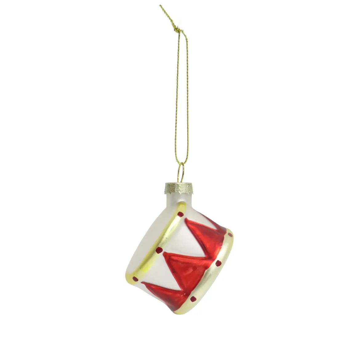 SUSPENSION TAMBOUR VERRE ROUGE ET BLANC