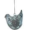 SUSPENSION VERRE EFFET CRAQUELE OISEAU GRIS