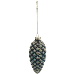 SUSPENSION VERRE POMME DE PIN 10.5CM