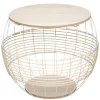 TABLE METAL FIL BLANC D.50X41.5CM