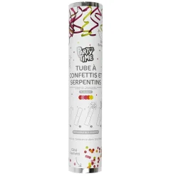 TUBE A CONFETTIS ET SERPENTINS 25CM
