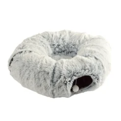 TUNNEL DE JEU POUR CHAT PLIABLE 80X25CM FLUFFY