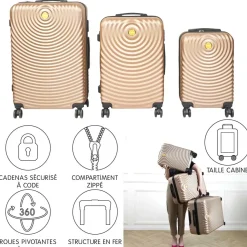 VALISE BEIGE 90L 47X76X31CM