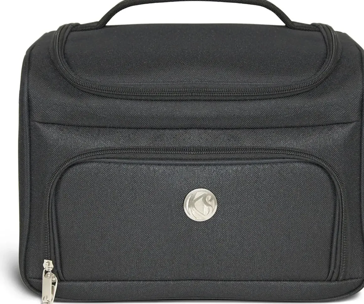 VANITYS TEXTILE MULTIPOCHES ZIPPEES NOIR PM 14X27X20 CM
