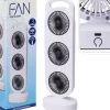 VENTILATEUR DE TABLE 3 HELICES RECHARGEABLE BLANC 37X12X8CM