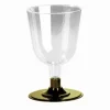 VERRES A VIN SOCLE DORE 15CL X8 PCS REUTILISABLE