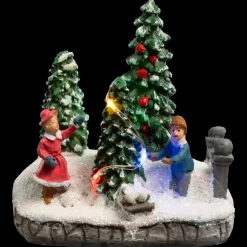 VILLAGE DE NOEL SCENE LUMINEUX A PILES