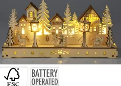 VILLAGE LUMINEUX BOIS L.30CM LED