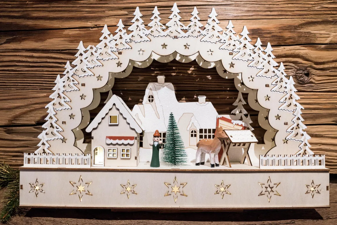 VILLAGE NOEL BOIS A POSER LED L.40CM